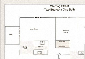 two bedroom floor plan l Warring Apartments for rent in Berkeley CA